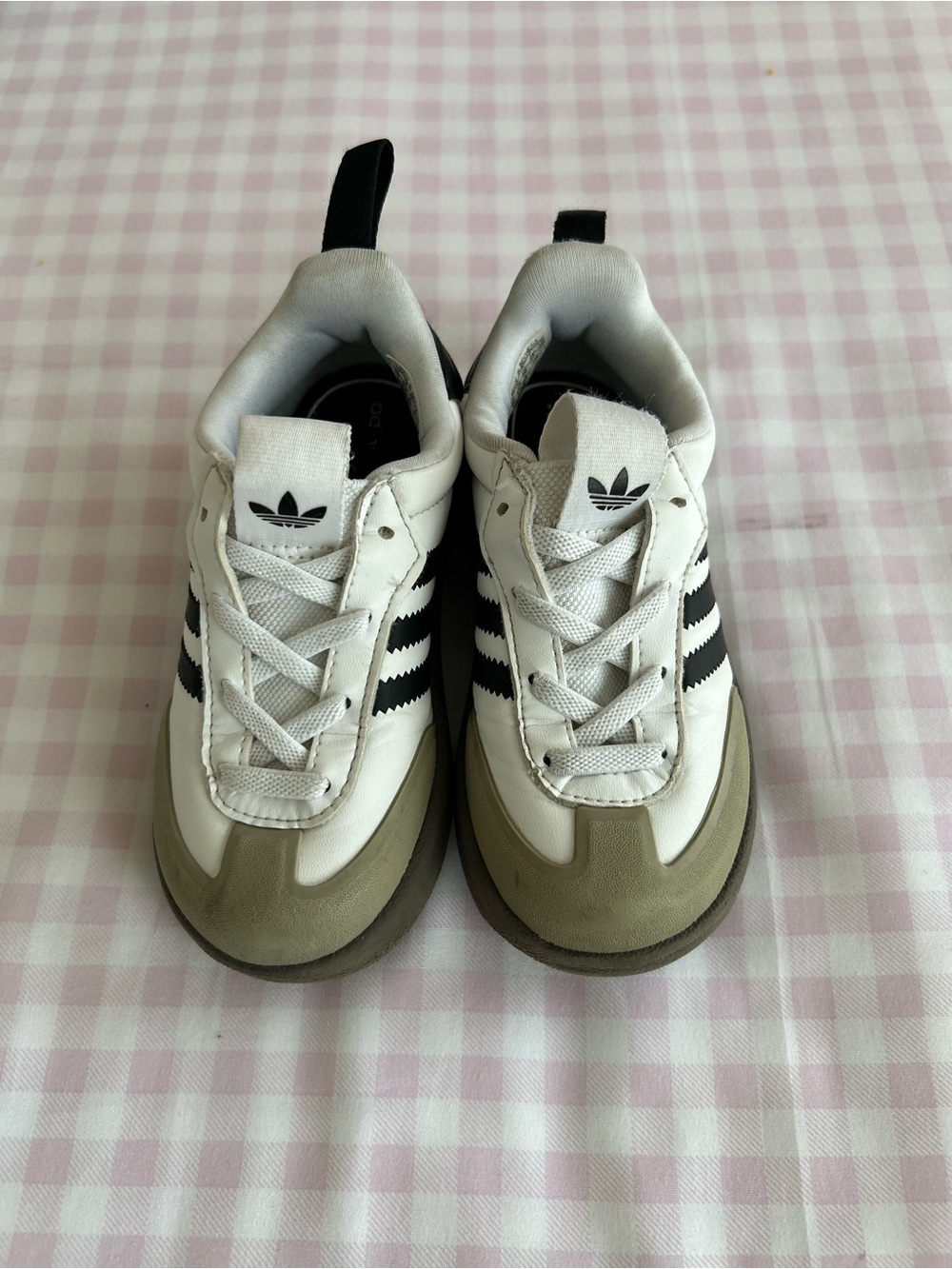 adidas samba Kids White Sneakers with Black Stripes